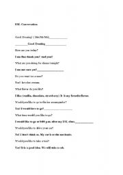 English worksheet: Casual Conversation 