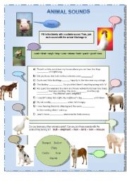 English Worksheet: Animal Sounds