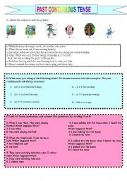 English Worksheet: Past continuous tense