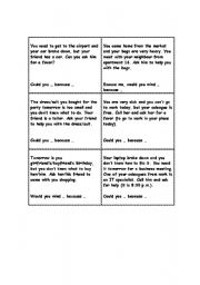 English Worksheet: asking for favors 