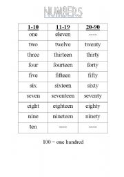 English worksheet: Numbers (5 pages)