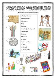 English Worksheet: Passover Vocabulary