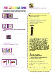 English worksheet: past continuous tense 