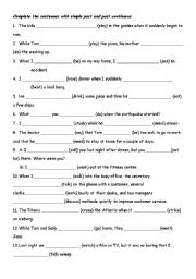 English Worksheet: past continuous