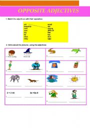 English worksheet: opposite adjectives