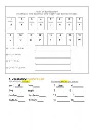 English worksheet: Colors and Numbers