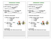 English Worksheet: Introducing yourself