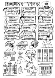 English Worksheet: House types