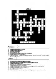 English worksheet: Jobs Crosswords