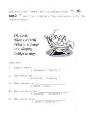 English worksheet: Write the correct option