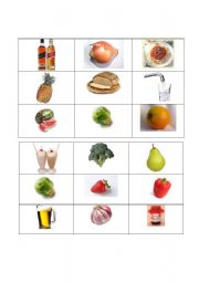 English worksheet: Bingo - Food Part II