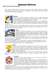 English Worksheet: Japanese Cartoons