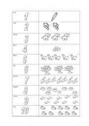 English Worksheet: numbers 1-10