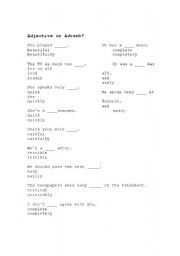 English Worksheet: Adj. vs Adv.