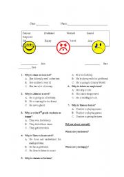 English worksheet: different emotions/feelings