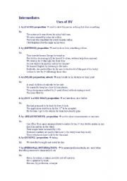 English worksheet: Uses of BY