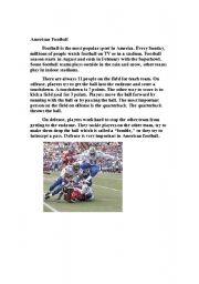 English Worksheet: American Football 