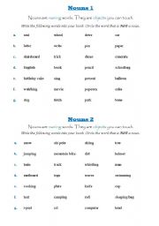 English worksheet: Circle the noun