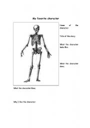 English Worksheet: My Favorite Character