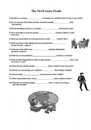 English Worksheet: The devil wears Prada