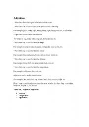 English worksheet: Adjectives