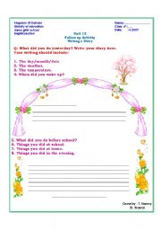 English Worksheet: diary