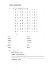 English worksheet: mixed vocabulary