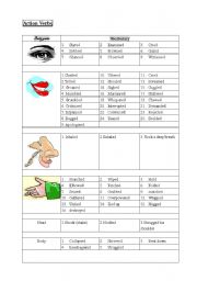 English Worksheet: Action verbs