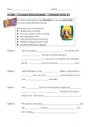 English worksheet: planning to put on a play at school
