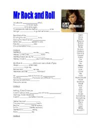 English Worksheet: Mr. Rock and Roll