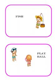 English worksheet: 8 summer activities flashcards