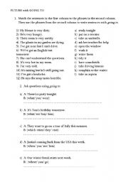 English worksheet: going to