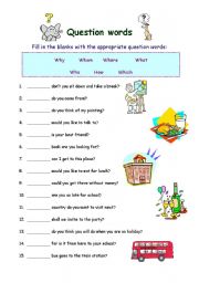 English Worksheet: QUESTION WORDS