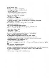 English Worksheet: grammar test
