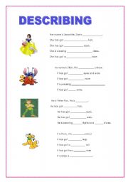 English worksheet: Describing