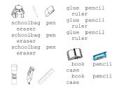 English worksheet: schoolobjects