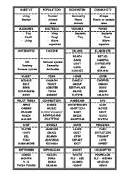 English Worksheet: taboo game cards