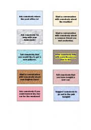 English Worksheet: Starting a conversation - activity cards