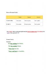 English Worksheet: present perfect