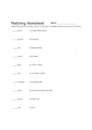 English Worksheet: Vocab
