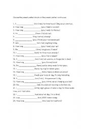 English Worksheet: Present Perfect VS Present Perfect Continuous