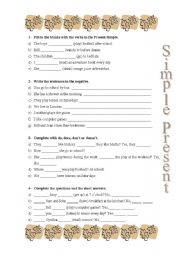 English Worksheet: Simple Present