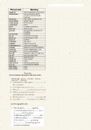 English Worksheet: phrasal verbs