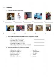 English Worksheet: test on jobs