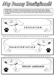 English Worksheet: MY FUNNY DACHSHUND! -  FUN SPELLING AND  VOCABULARY ACTIVITY FOR KIDS !!!! EDITABLE!!!!