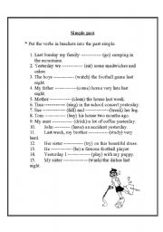 English Worksheet: past simple