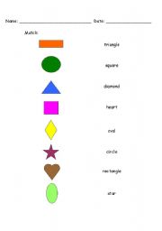 English worksheet: MATCH THE SHAPE