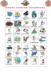 English Worksheet: Sports  and   leisure  pictionary 