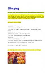 English worksheet: Shopping for groceries