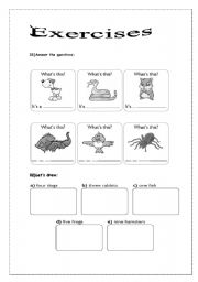 English worksheet: animals